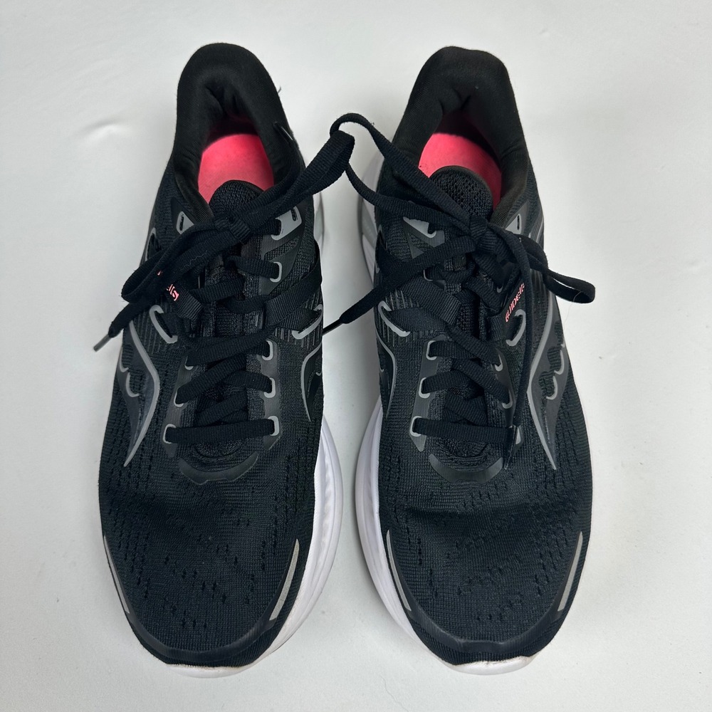Saucony Guide 16 Women's 9 Wide Running Shoes Black White Pink S10811-05